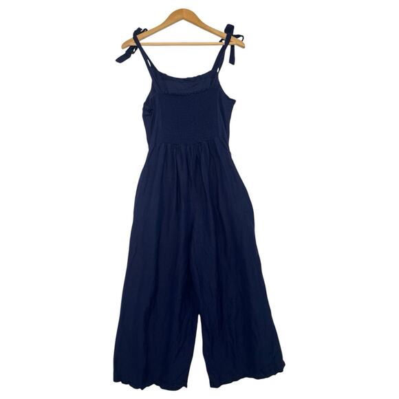 Tommy Bahama Jumpsuit Womens Small Blue Linen Tie Shoulder Coastal Cottage Boho - Picture 2 of 12